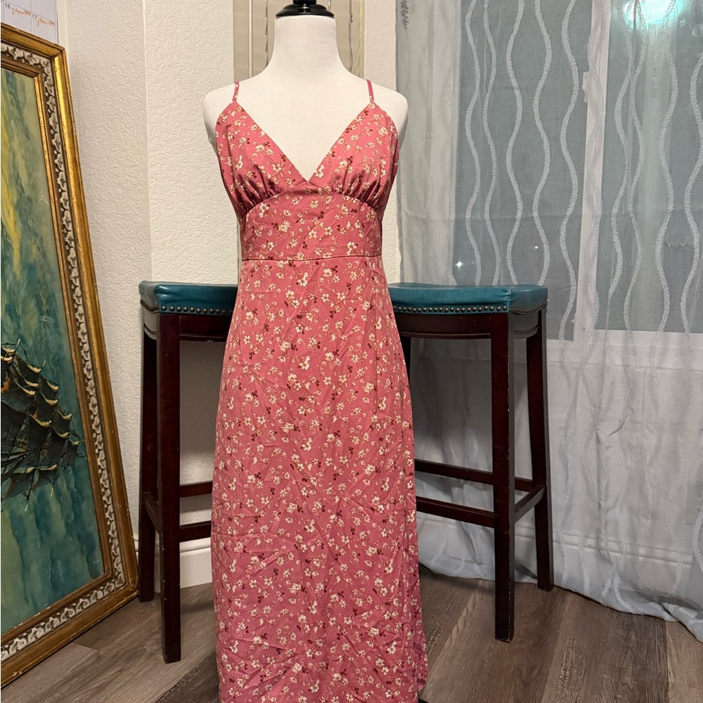 Forever 21 Pink Floral Midi Dress